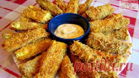 Кабачки в хрустящей сырной панировке (+ВИДЕО) - Затейка.com.ua - рецепты вкусных десертов, уроки вязания схемы, народное прикладное творчество