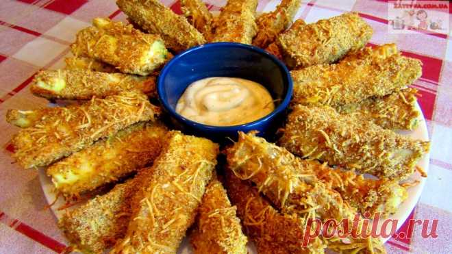 Кабачки в хрустящей сырной панировке (+ВИДЕО) - Затейка.com.ua - рецепты вкусных десертов, уроки вязания схемы, народное прикладное творчество