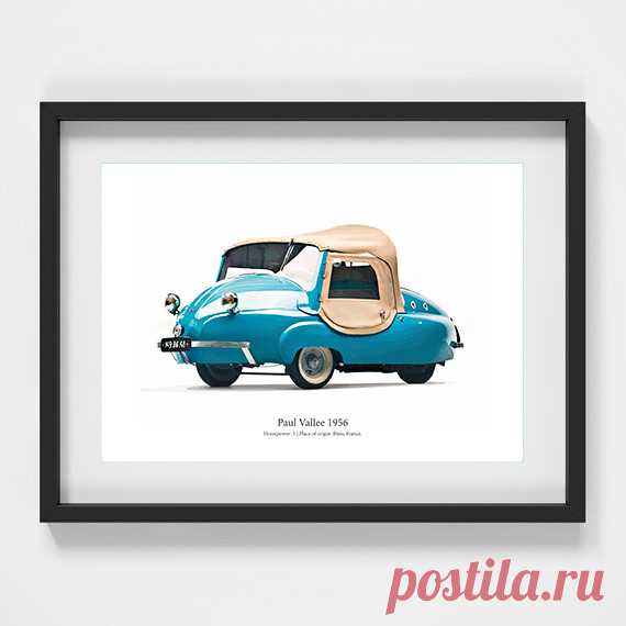 Paul Vallee 1956 – Retro Car Print for Boys – Kids Room Decor – Teeny cars | Decor for kids