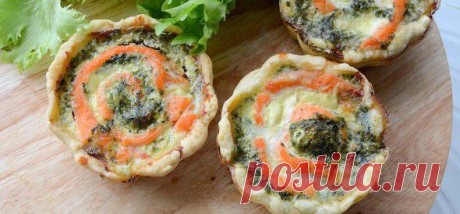 КОРЗИНОЧКИ С ФОРЕЛЬЮ И ШПИНАТОМ - Простые рецепты Овкусе.ру