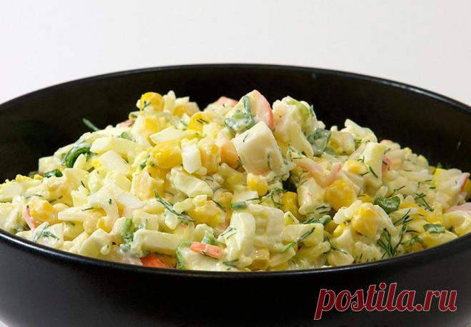 "Крабовый" салат - рецепт без риса