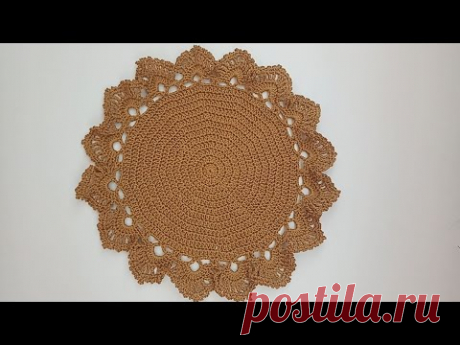 مفرش كروشيه دائري بخيط المكرميه الفرنساوي how to crochet doily