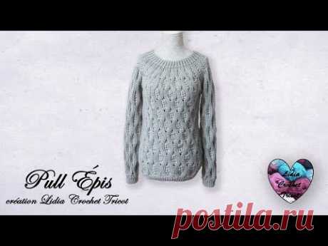 Pull Épis de blé Crochet toutes tailles "Lidia Crochet Tricot"