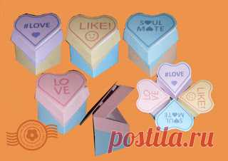 El Papercraft de la publicación: amor del corazón Treat Boxes