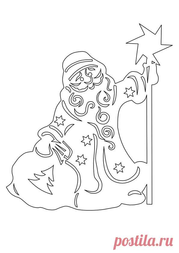 Новогодние картинки на окна из бумаги трафареты для вырезания 2017.