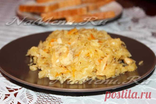Тушеная капуста с мясом в мультиварке