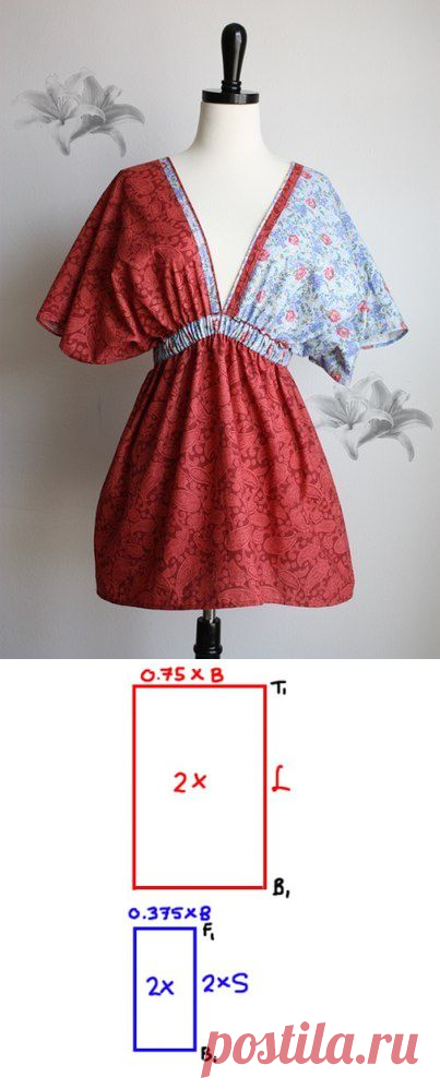 Шьем простую летнюю тунику / Простые выкройки /