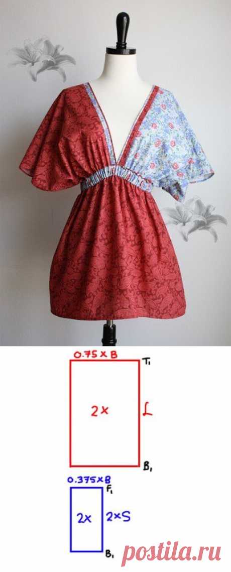 Шьем простую летнюю тунику / Простые выкройки /