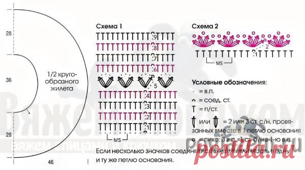 Оригинальный жилет крючком