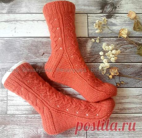 В глубине цветок, как пламя - носки "Атоллы", описание | Вязалушка | Дзен