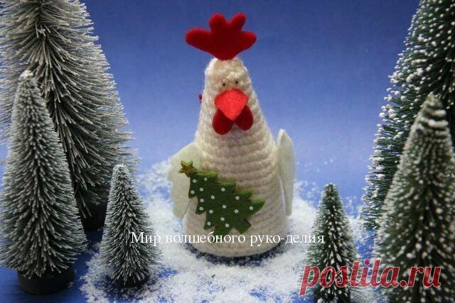 Петушок символ года 2017 связанный крючком