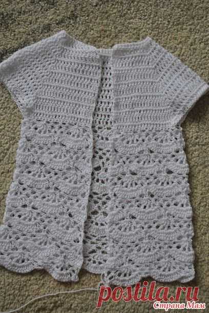 . Снежно-нежный кардиган. Небольшой МК. - Все в ажуре... (вязание крючком) - Страна Мам