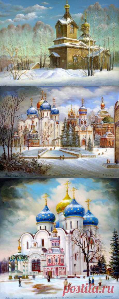 Федоскинская лаковая миниатюра (храмы)