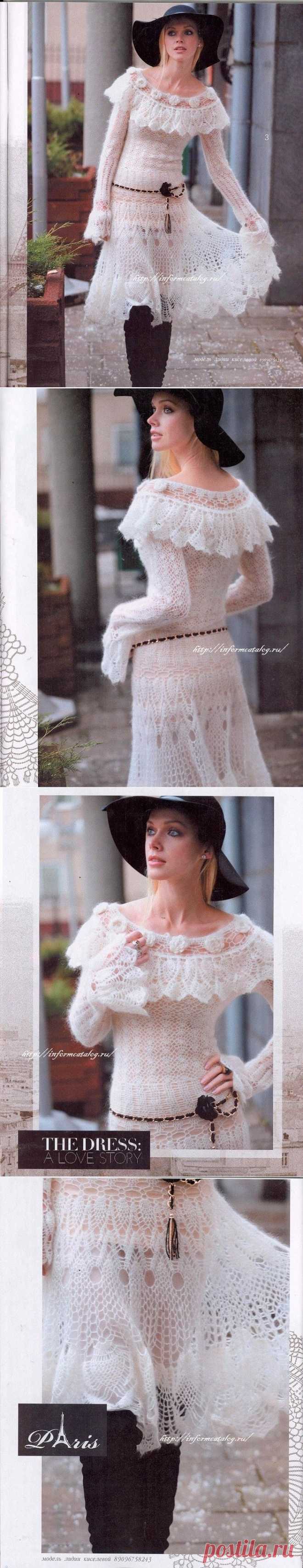 Вязаное Платье Крючком из Мохера | Ниточка