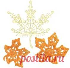No.96 Silver Maple Leaf Crochet Flower Motifs / 실버 메이플 리프 코바늘 플라워 모티브도안
