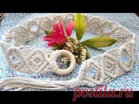 (1) DIY Macrame Belt 绳编腰带 - YouTube Ремень из макраме
