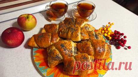 Лакомые рогалики с ароматными яблоками и светлым изюмом | Лукошко Рецептов | Дзен