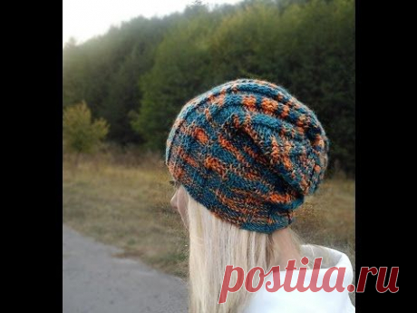 Шапка спицами.  Универсальная &amp;Cap knitting needle. Universal.