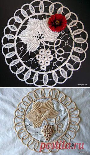 CENTRINO con GRAPPOLO D’UVA : Macramé Crochet