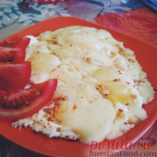 Рецепт: Яичница с сыром на RussianFood.com