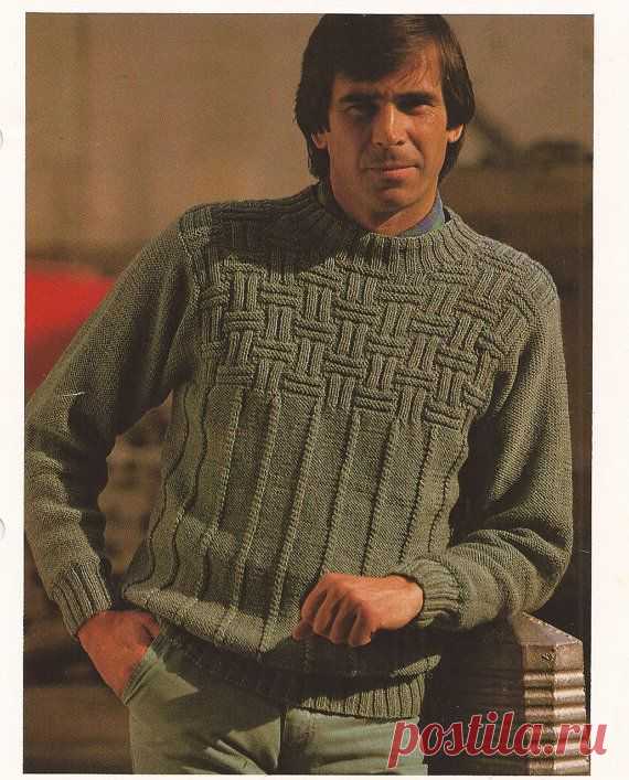 PDF Knitting Pattern Vintage Mens Round Neck by georgie8109