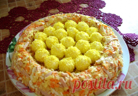 Салат Гнездо глухаря — красиво и вкусно.