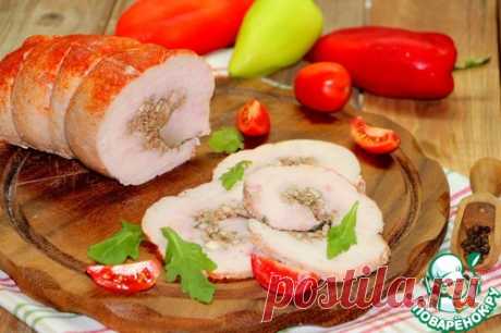 Индюшиный рулет с горчично-ореховой начинкой - кулинарный рецепт
