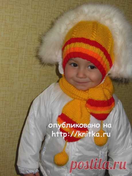 Шарф и шапка спицами. Работы Татьяны, Вязание для детей