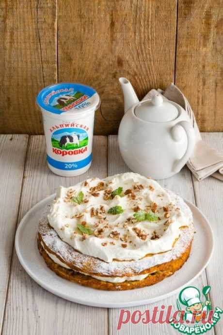 Морковный торт со сметанным кремом Кулинарный рецепт