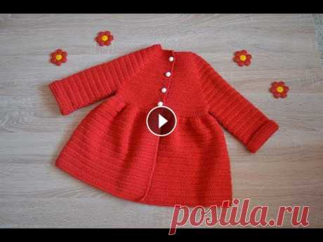 &quot;Детское пальто крючком&quot; (Children's coat hook) В этом видеоуроке я показажу, как связать простое пальто регланом на рост 86 см (рост от года до 2х лет в зависимости от ребенка). Также расскажу, как...