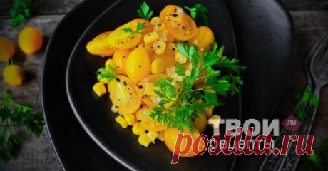 Салат из желтых помидоров - вкусный рецепт с пошаговым фото