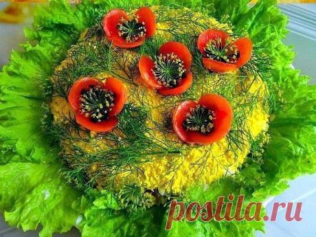 ✿ 6 ОБАЛДЕННЫХ САЛАТОВ! ГОСТИ АХНУТ ОТ ВОСТОРГА ✿
1) Салат мимоза "Маки" 2) Салат "Башмачок" 3) Салат "Нарциссы"
4) Салат - торт из крекеров 5) Сёмга на шубе 6) Салат "День и ночь"
Когда ломаешь голову, что приготовить, тебе на помощь придут эти 6 
рецептов ☛☛Жмите "Класс!" и "Поделиться" Рецептами с друзьями в ОК. ✿

1 Салат мимоза  "Маки"
----------------------------------

по классическому рецепту
По-моему, наиболее удачный рецепт, отличающийся сбалансированным вкусом.
...