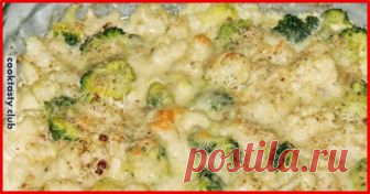 Запеченная цветная капуста с брокколи на кефире Ингредиенты: Цветная капуста — 500 г Брокколи — 500 г Кефир 1% — 200 мл Желтки — 2 шт Сыр — 50 г Соль, перец — по вкусу Приготовление: Разогрейте духовку до 220-230 градусов Цельсия. Цветную капусту пробланшируйте в кипящей подсоленной воде 1 минуту. Добавьте брокколи, бланшируйте еще две минуты. После этого слейте воду. Взбейте …