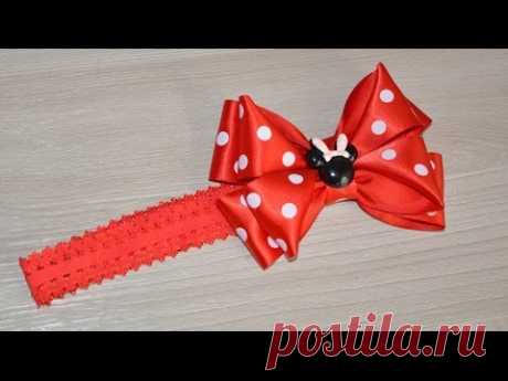 Повязка на голову с бантиком Минни Маус/Headband with bow Minnie mouse