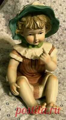 vintage PIANO BABY BISQUE PORCELAIN FIGURINE (13