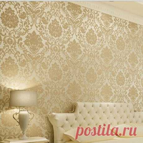 Урожай классический бежевый французский современный дамаск функция обои рулон бумаги для гостиной спальня телевизор фоне купить на AliExpress