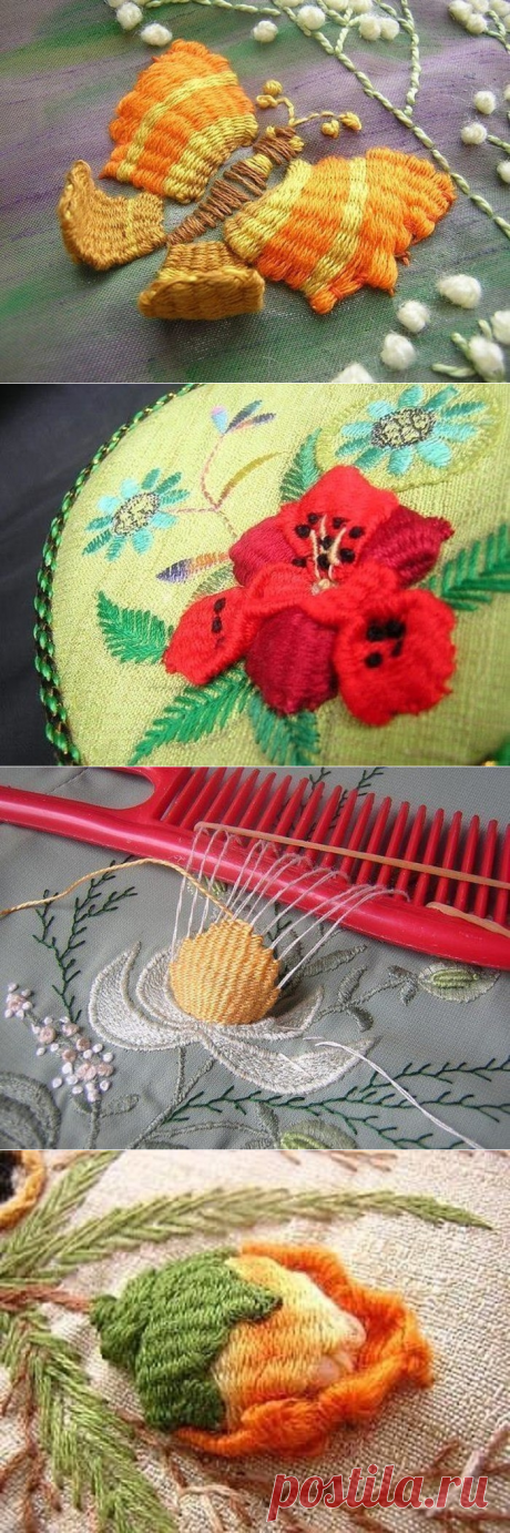 Вышивка расческой