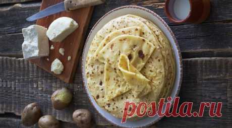 Хычины Эльбрусские (тонкие, балкарские, с картофельно-сырной начинкой), пошаговый рецепт с фото