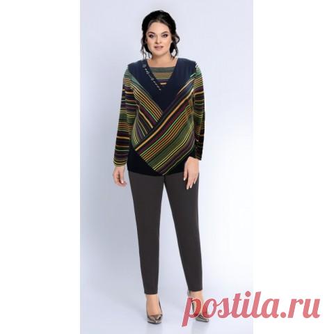 JERSEY 1739| туника черно-зеленого цвета 54, 56, 58, 60, 62, 64 размера