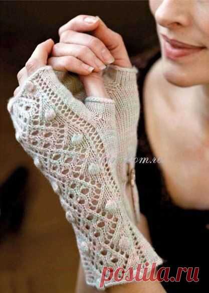 Как связать теплые и красивые митенки спицами - Рукоделие