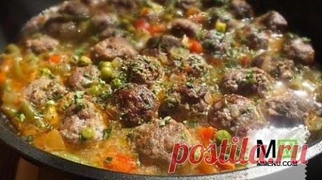 Фрикадельки с овощным рагу. - кулинарный рецепт. Миллион Меню