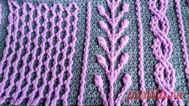 Объёмный жаккардовый узор крючком