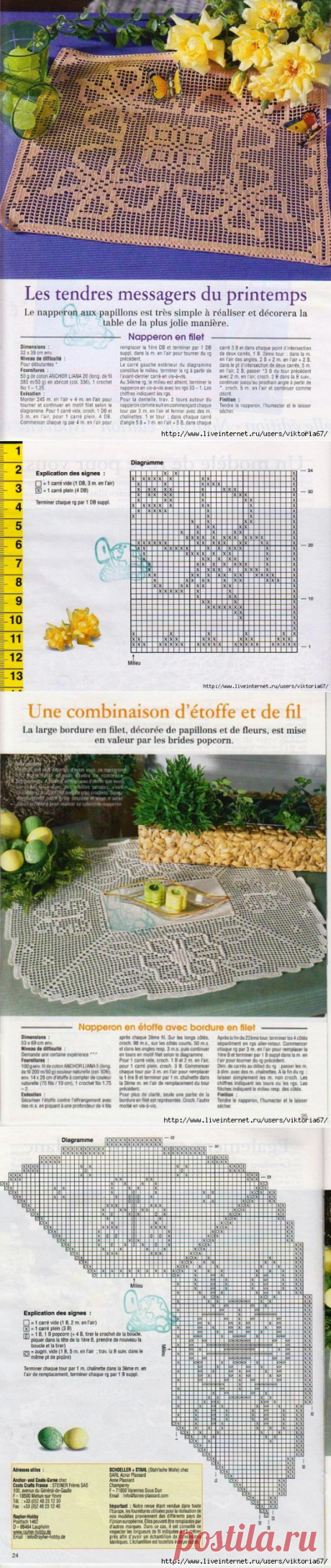Вязание Крючок Схемы Салфетки Скатерти (150 фото).