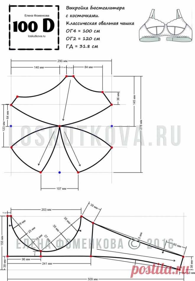 Предлагаемая конструкция бюстгальтера хорошо поддерживает и формирует грудь, что важно для большой груди.
