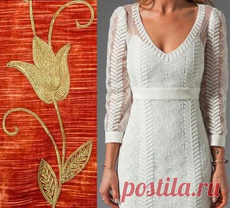 Удивительная вышивка шнурком на одежде - Домоводство - медиаплатформа МирТесен Вышивка шнуром – простая в исполнении и в то же время эффектная. Освоив технику вышивания шнуром, можно создать свои шедевры. Это могут быть предметы интерьера, особенно это касается диванных подушек, аксессуаров, и конечно, одежды. Вышивкой шнуром можно украсить костюм, пальто, платья, как...