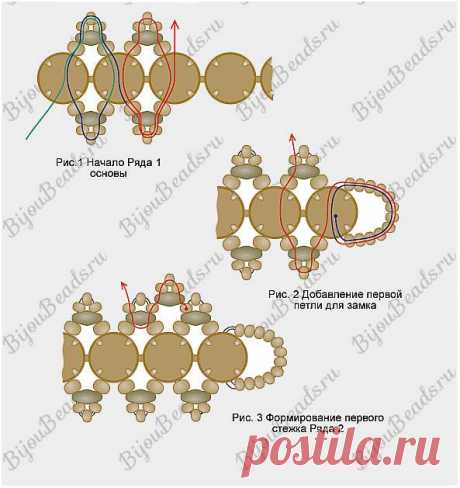 Браслет из бисера и кристаллов Swarovski