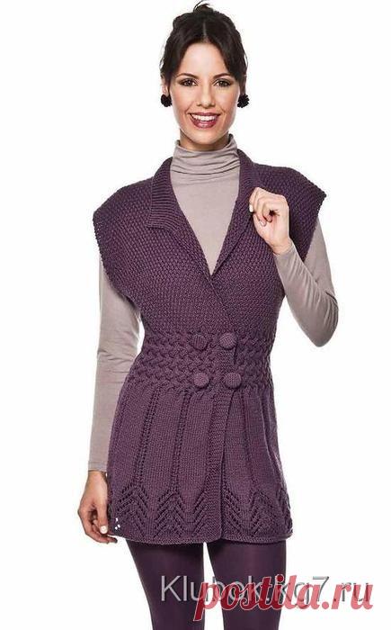Жилет-туника спицами