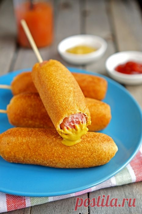 КОРН ДОГ - СОСИСКА В КЛЯРЕ. ОЧЕНЬ ВКУСНО