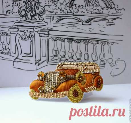 Brooch Vintage / Classic Car – shop online on Livemaster with shipping - B3893COM | Azov