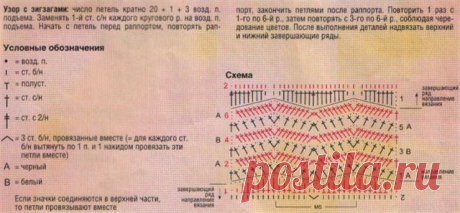 Узор зигзаг крючком